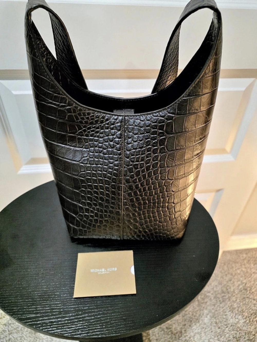 Michael Kors KORS Collection Crocodile-Embossed Shoulder Bag in Brown NWOT